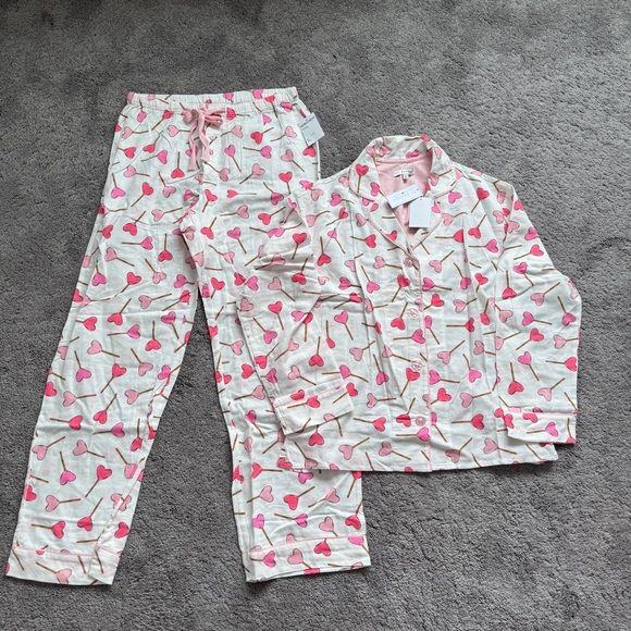 PJ Salvage Heart Print Pajamas Set - Picture 2 of 4